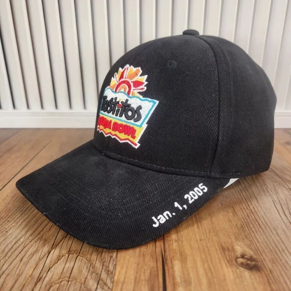 VTG 2005 Tostitos Fiesta Bowl Utah Pittsburgh Strapback Hat Cap Black NCAA Sport